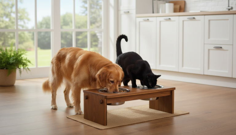 top paw elevated double diner pet feeder