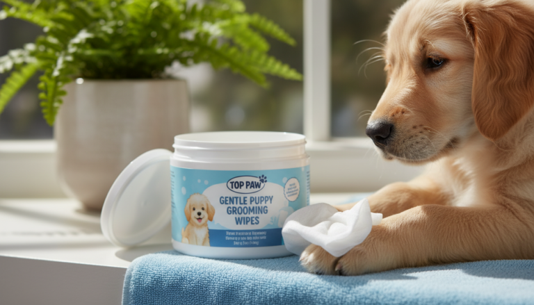 top paw gentle puppy grooming wipes